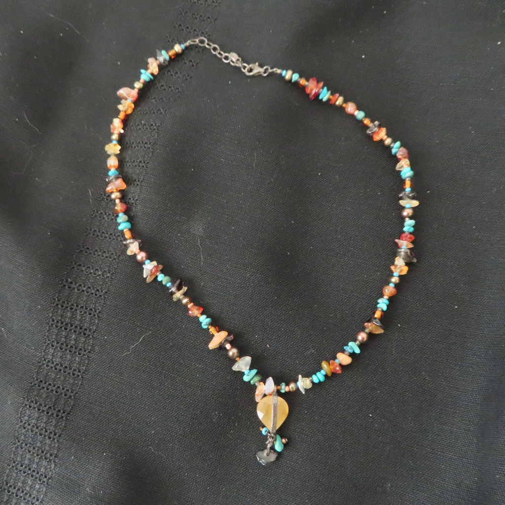 Sundance Catalog Peyote Bird Multi-Stone Necklace